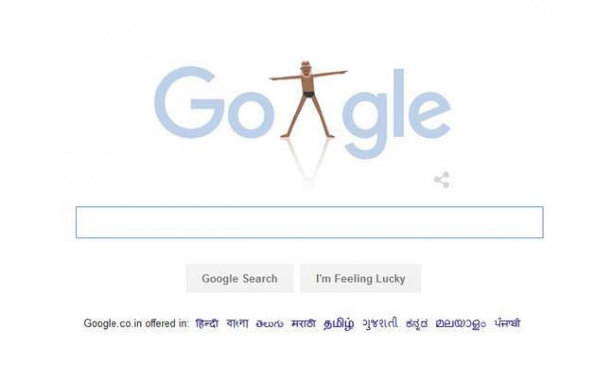 Google doodle tribute to BKS Iyenger for Yoga